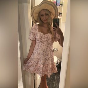 English Factory Textured Floral Mini Dress